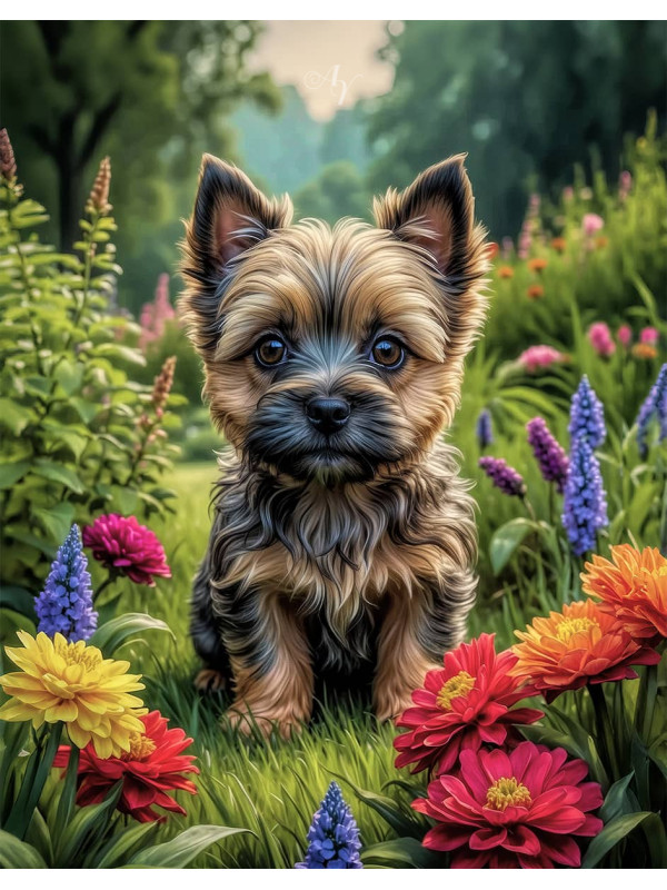 Cairn Terrier Puppy Portrait Paintings