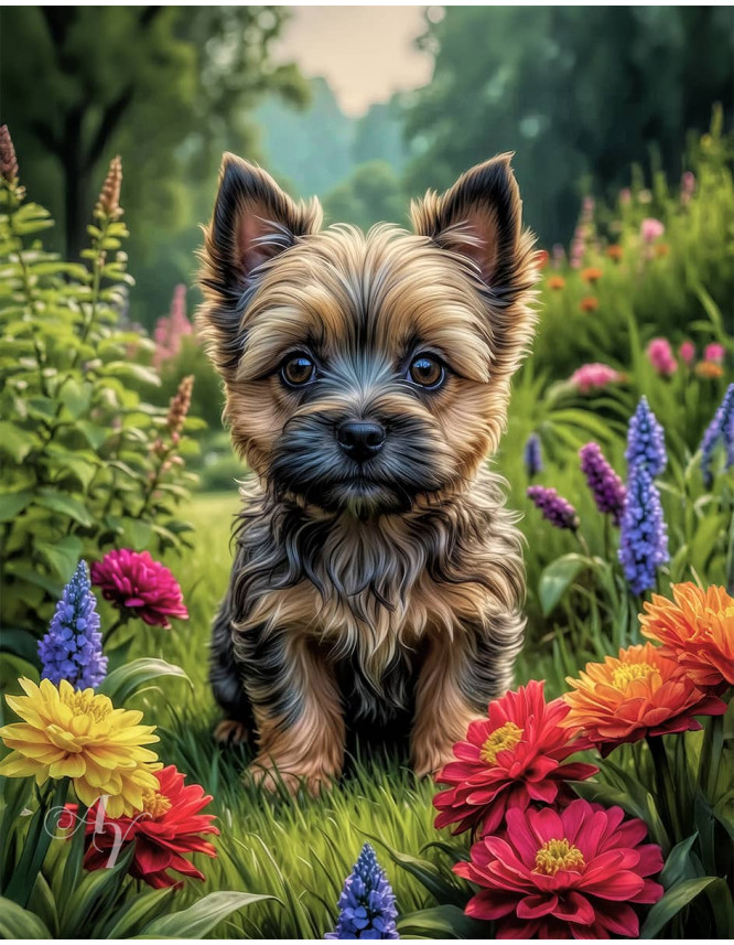 Cairn Terrier Puppy Portrait Paintings