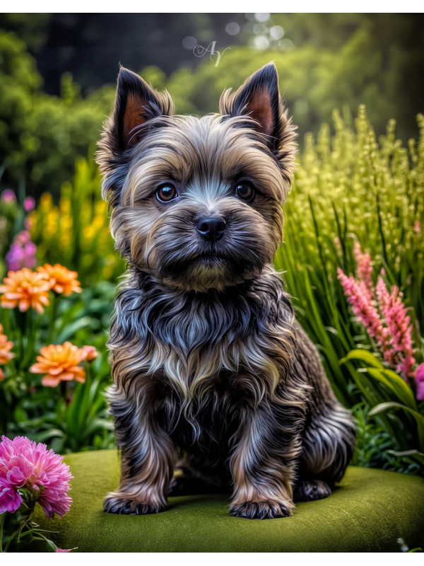 Cairn Terrier Puppy Portrait Paintings