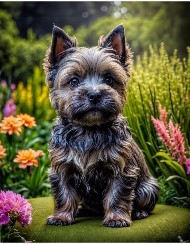 Cairn Terrier Puppy Portrait Paintings