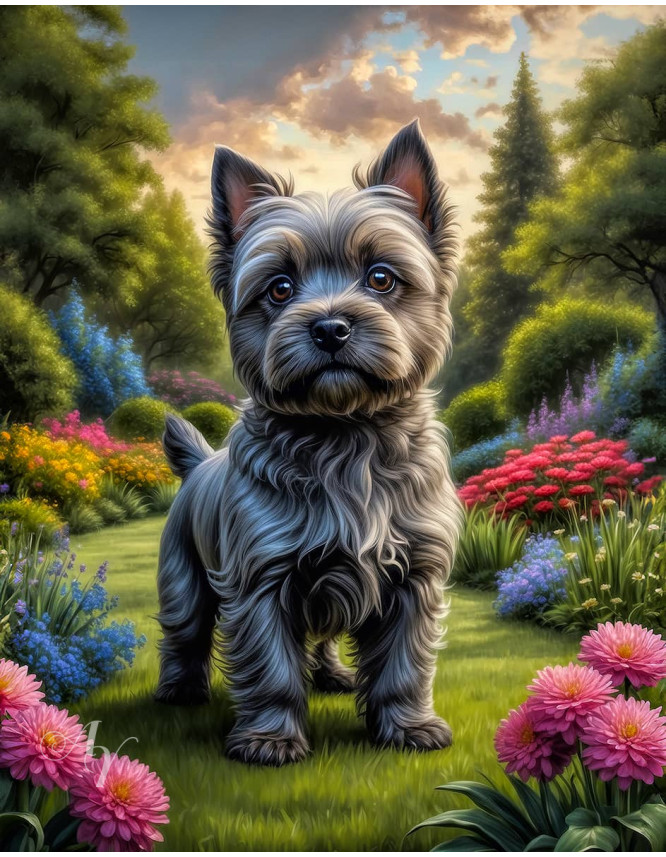Cairn Terrier Puppy Portrait Paintings