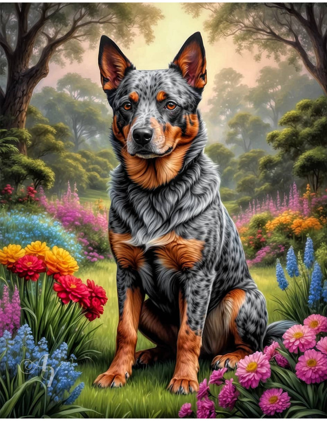 Australian Cattle Dog Portrait Paintings