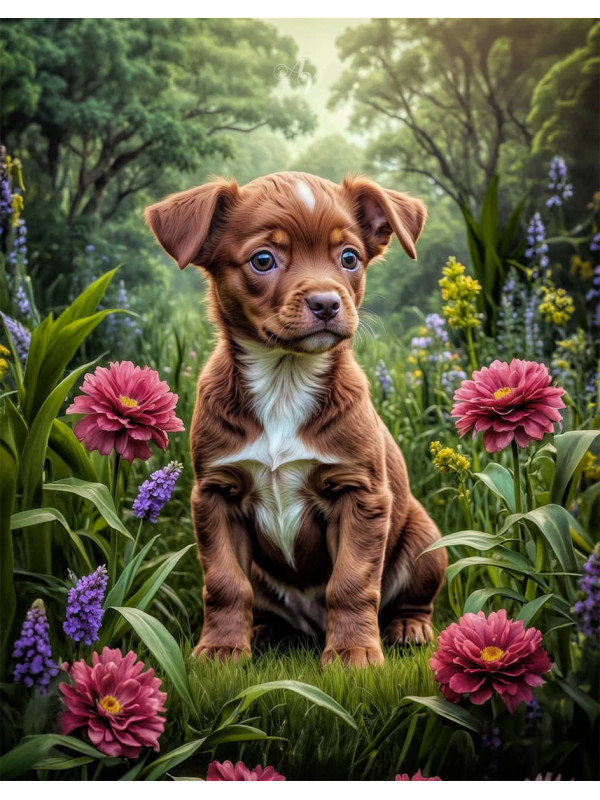 Australian Cattle Dog Puppy Portrait Paintings