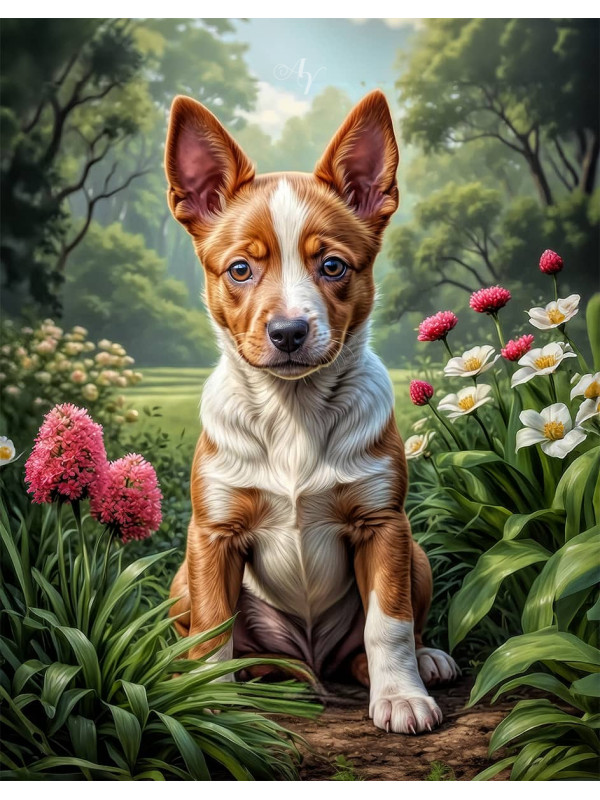 Australian Cattle Dog Puppy Portrait Paintings