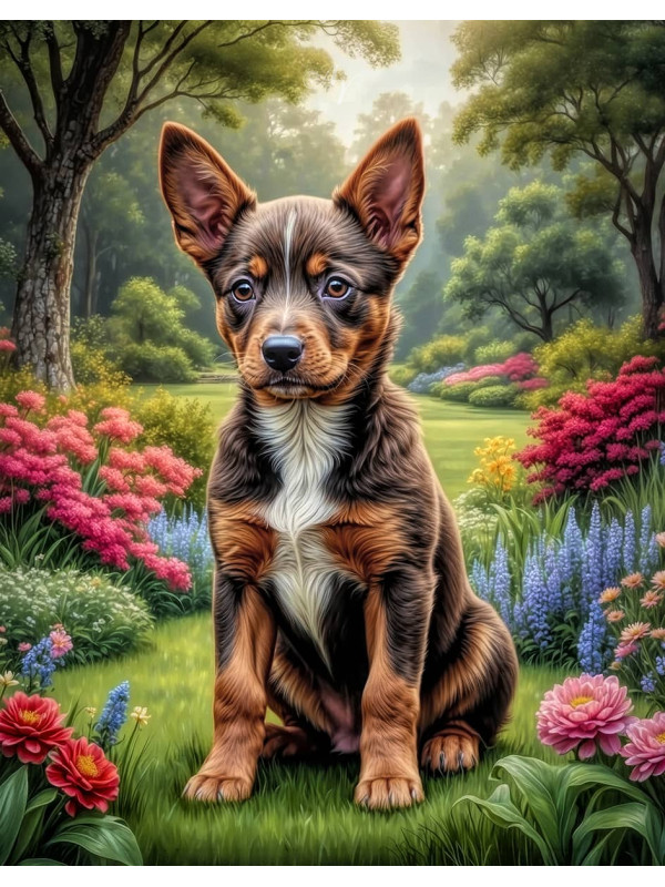 Australian Cattle Dog Puppy Portrait Paintings
