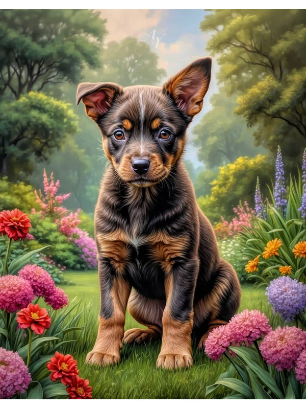 Australian Cattle Dog Puppy Portrait Paintings
