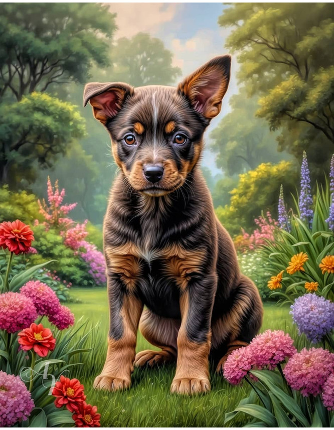Australian Cattle Dog Puppy Portrait Paintings Australian Cattle Dog Puppy Portrait Paintings