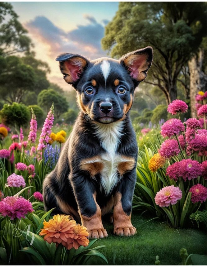 Australian Cattle Dog Puppy Portrait Paintings Australian Cattle Dog Puppy Portrait Paintings