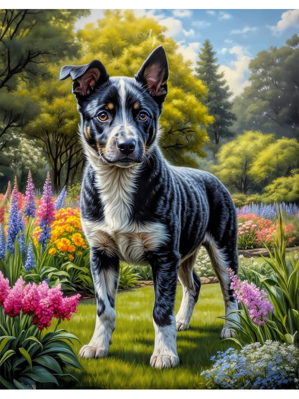 Australian Cattle Dog Puppy Portrait Paintings