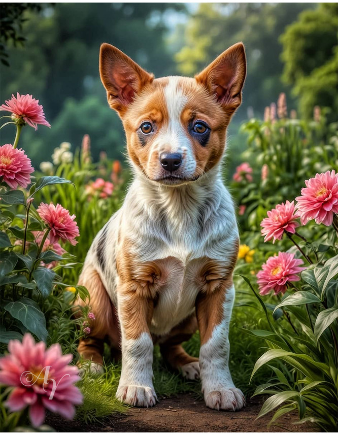 Australian Cattle Dog Puppy Portrait Paintings Australian Cattle Dog Puppy Portrait Paintings