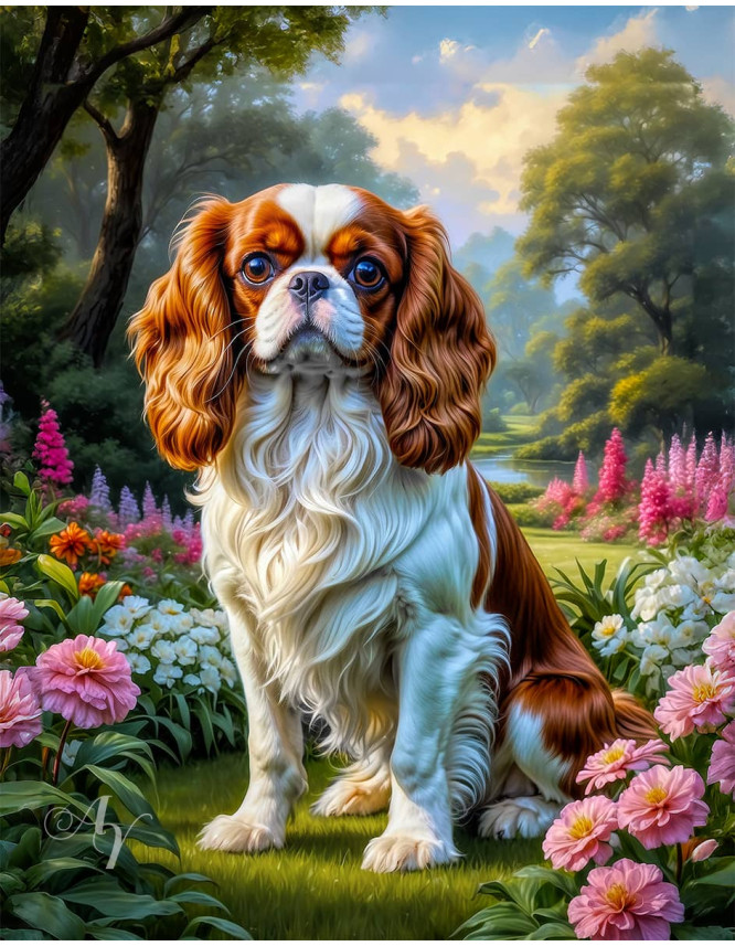 Cavalier King Charles Spaniel Dog Portrait Paintings Cavalier King Charles Spaniel Dog Portrait Paintings