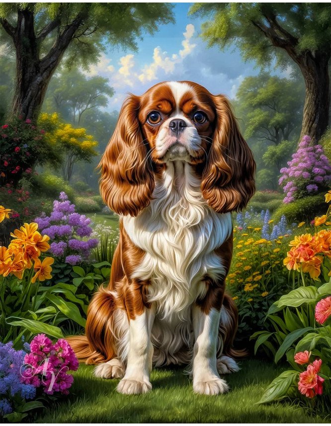 Cavalier King Charles Spaniel Dog Portrait Paintings Cavalier King Charles Spaniel Dog Portrait Paintings