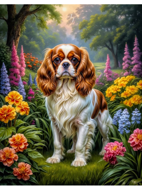 Cavalier King Charles Spaniel Dog Portrait Paintings