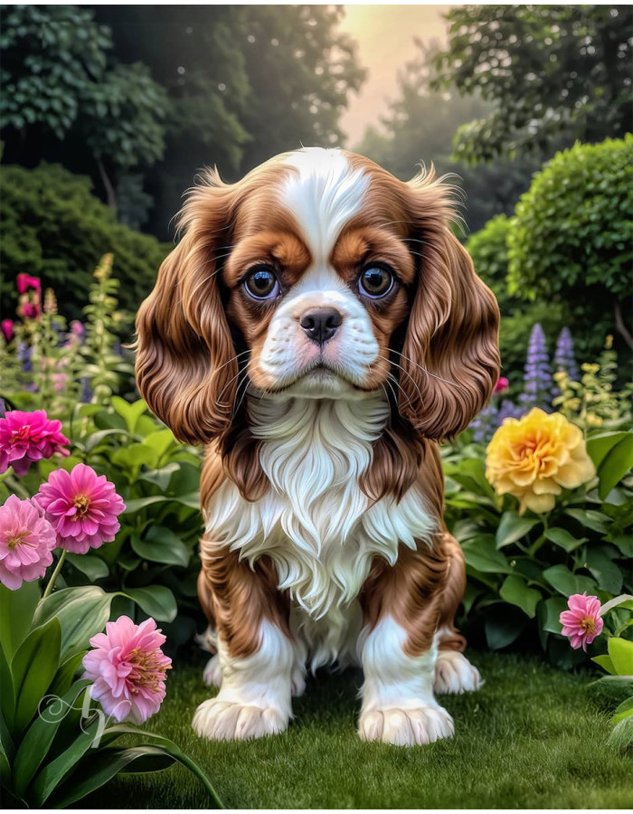 Cavalier King Charles Spaniel Puppy Portrait Paintings Cavalier King Charles Spaniel Puppy Portrait Paintings
