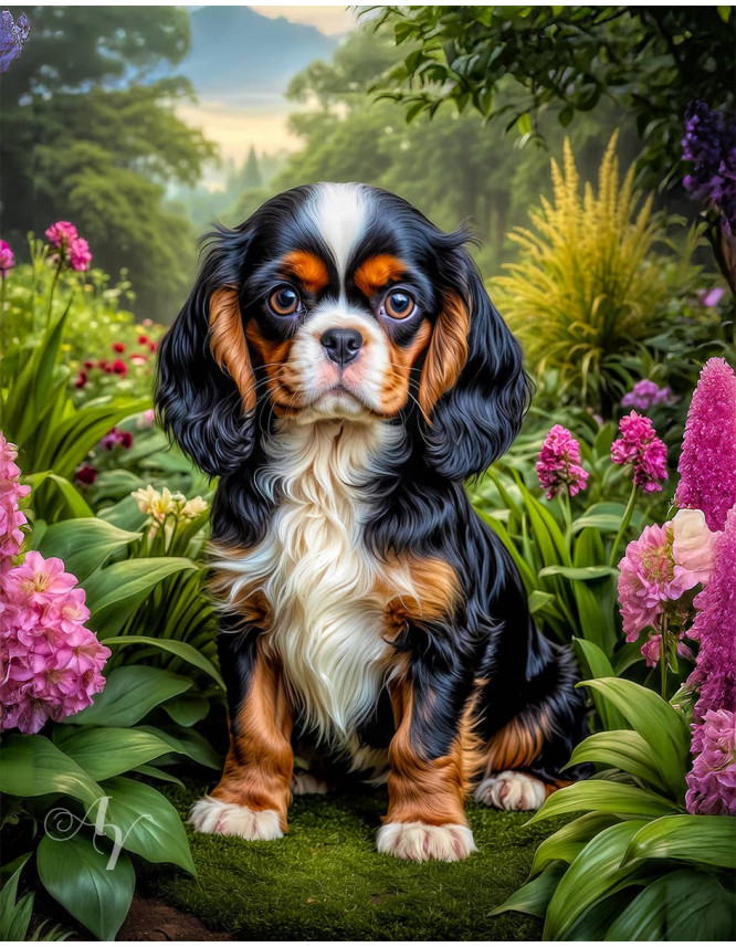Cavalier King Charles Spaniel Puppy Portrait Paintings Cavalier King Charles Spaniel Puppy Portrait Paintings