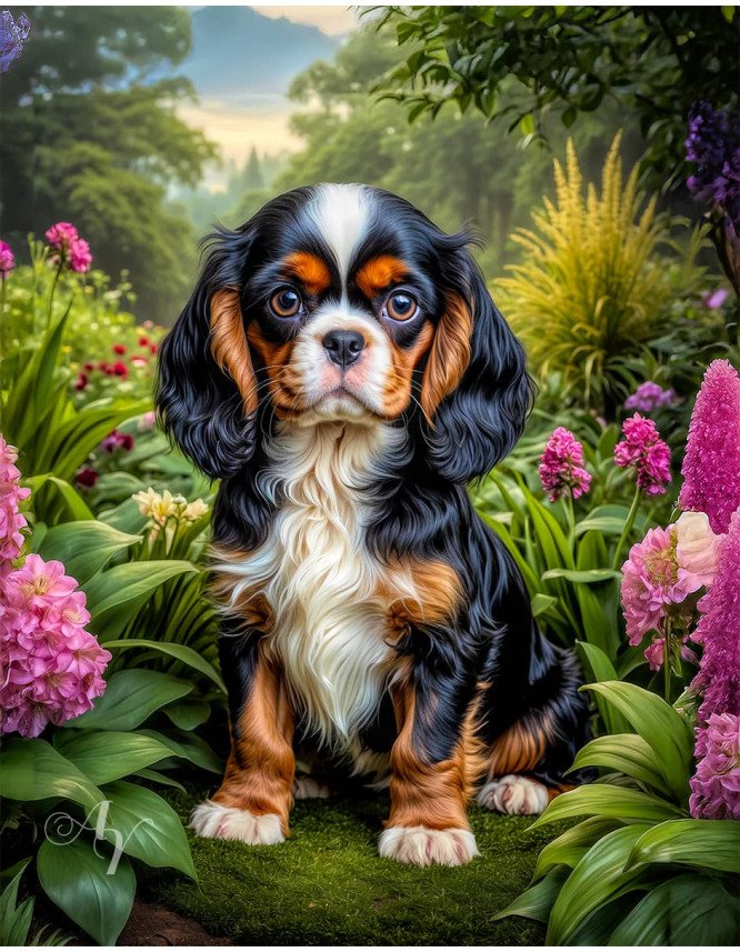 Cavalier King Charles Spaniel Puppy Portrait Paintings Cavalier King Charles Spaniel Puppy Portrait Paintings