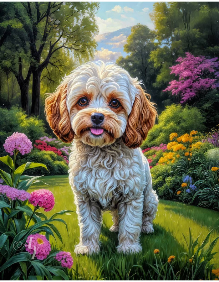 Cavapoo Dog and Puppy Portrait Paintings Cavapoo Dog and Puppy Portrait Paintings