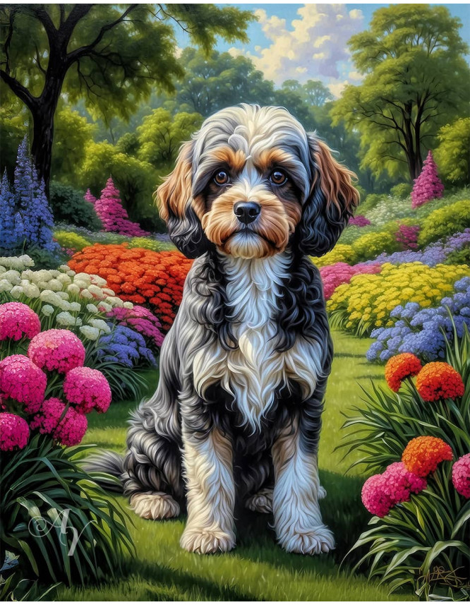 Cavapoo Dog and Puppy Portrait Paintings Cavapoo Dog and Puppy Portrait Paintings