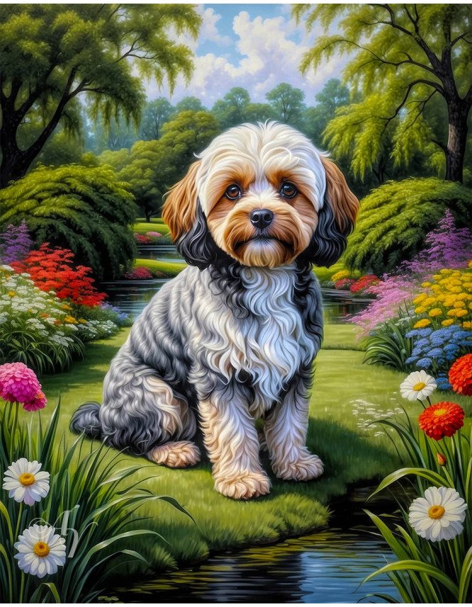 Cavapoo Dog and Puppy Portrait Paintings Cavapoo Dog and Puppy Portrait Paintings