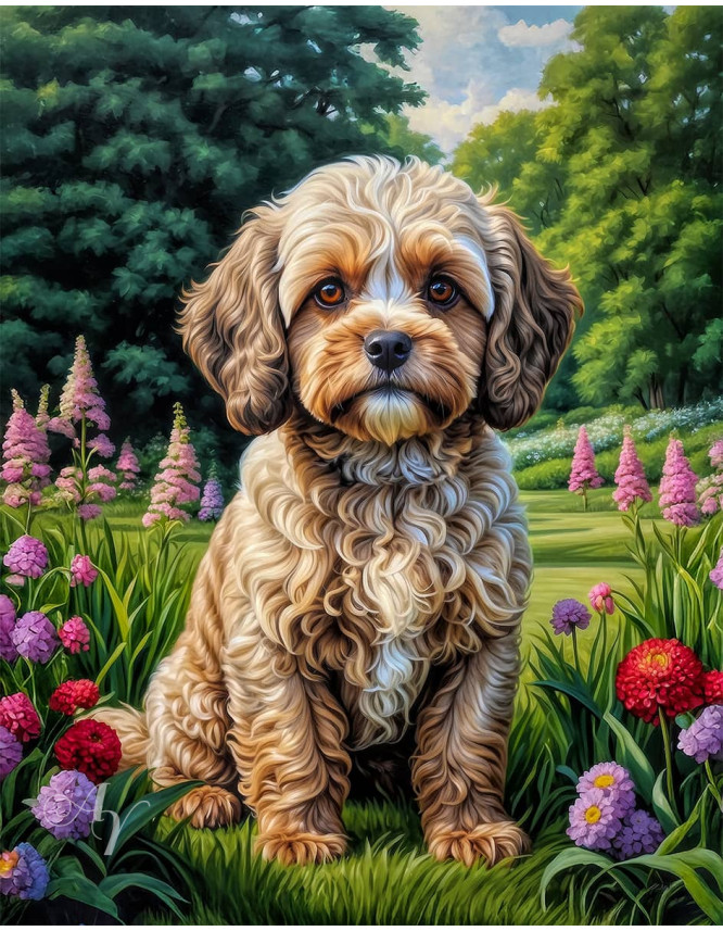 Cavapoo Dog and Puppy Portrait Paintings Cavapoo Dog and Puppy Portrait Paintings