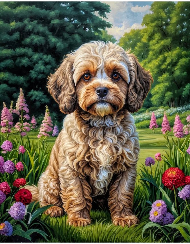 Cavapoo Dog and Puppy Portrait Paintings Cavapoo Dog and Puppy Portrait Paintings