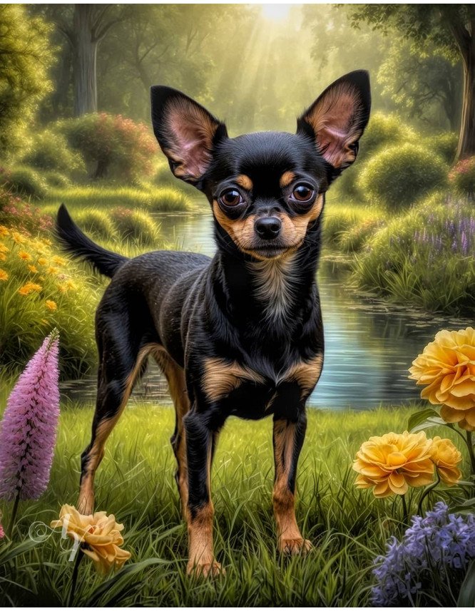 Chihuahua Dog Portrait Paintings