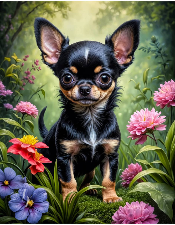 Chihuahua Puppy Portrait Paintings