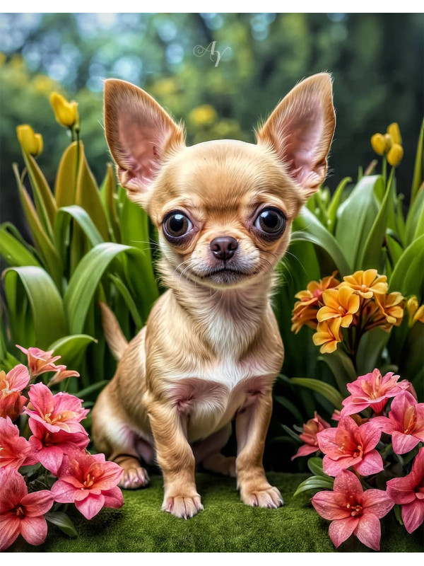 Chihuahua Puppy Portrait Paintings
