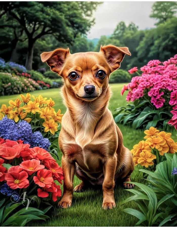 Chiweenie Dog Portrait Paintings Chiweenie Dog Portrait Paintings