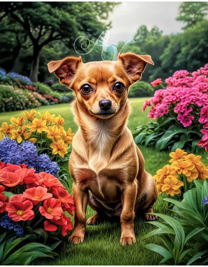 Chiweenie Dog Portrait Paintings Chiweenie Dog Portrait Paintings