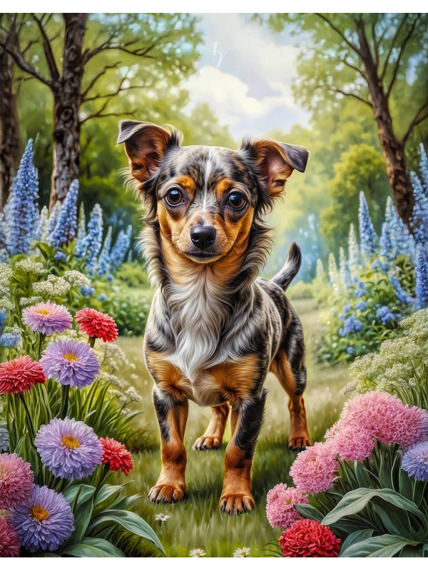Chiweenie Dog Portrait Paintings