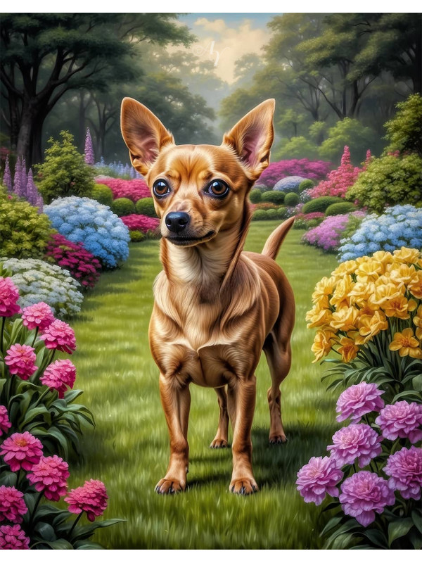 Chiweenie Dog Portrait Paintings
