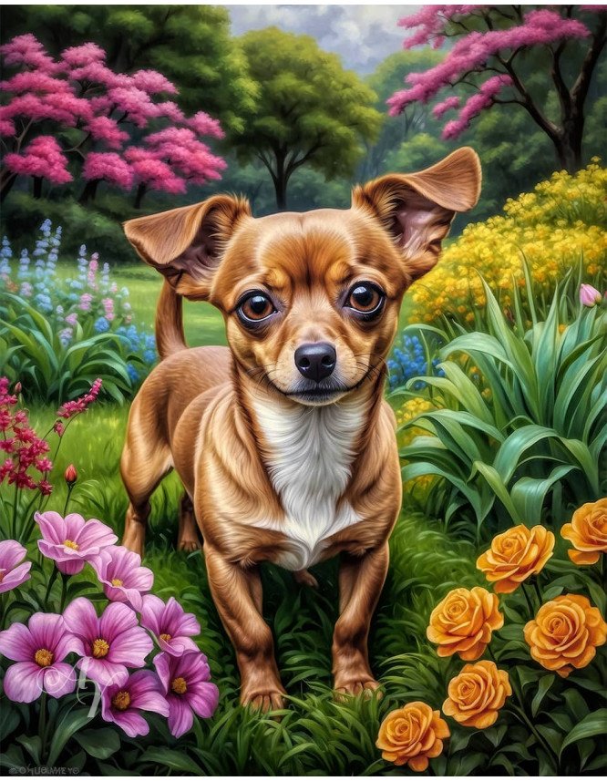 Chiweenie Dog Portrait Paintings Chiweenie Dog Portrait Paintings
