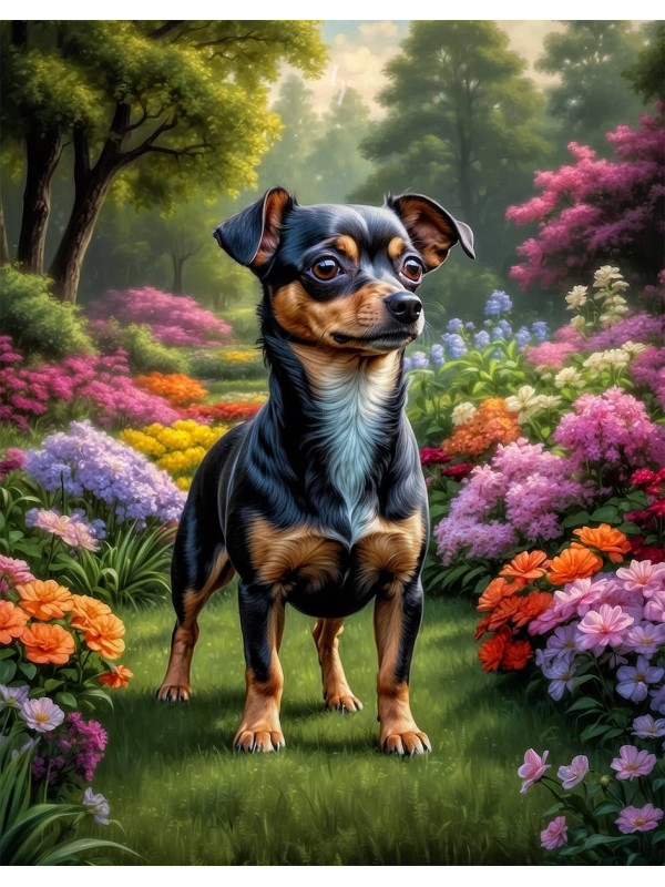 Chiweenie Dog Portrait Paintings