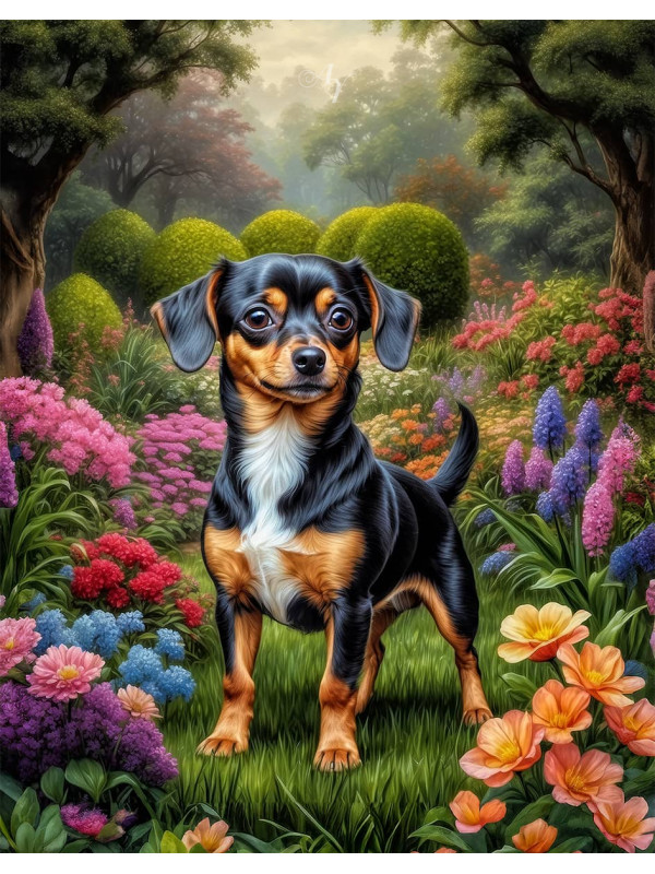 Chiweenie Dog Portrait Paintings