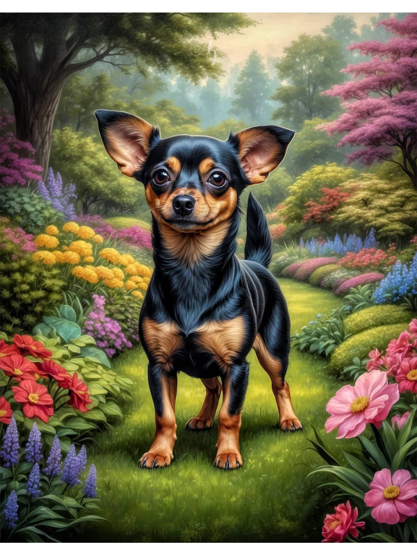 Chiweenie Dog Portrait Paintings