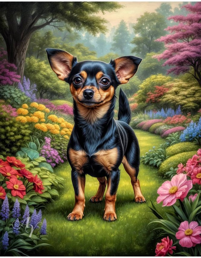 Chiweenie Dog Portrait Paintings Chiweenie Dog Portrait Paintings