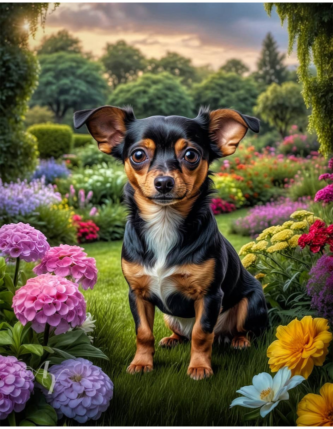 Chiweenie Dog Portrait Paintings Chiweenie Dog Portrait Paintings