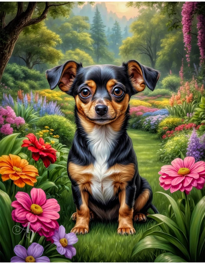 Chiweenie Dog Portrait Paintings Chiweenie Dog Portrait Paintings