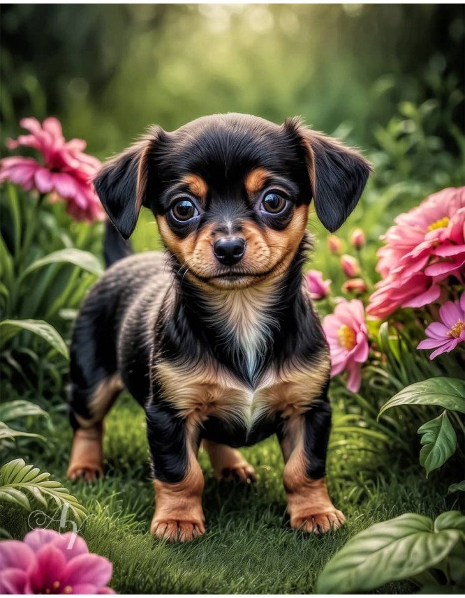 Chiweenie Puppy Portrait Paintings Chiweenie Puppy Portrait Paintings
