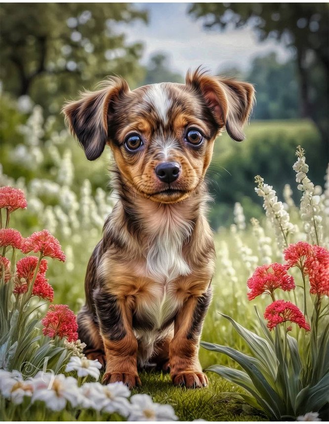 Chiweenie Puppy Portrait Paintings Chiweenie Puppy Portrait Paintings