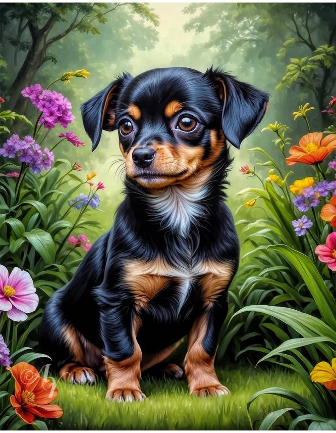 Chiweenie Puppy Portrait Paintings Chiweenie Puppy Portrait Paintings