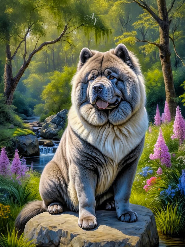 Chow Dog Portrait Paintings