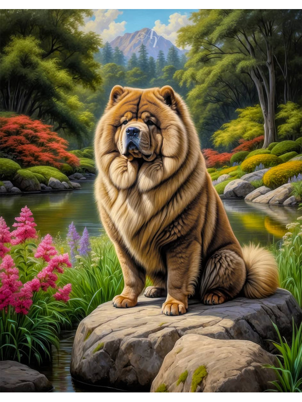 Chow Dog Portrait Paintings