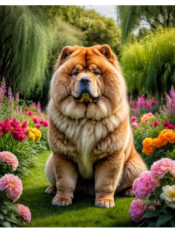 Chow Dog Portrait Paintings