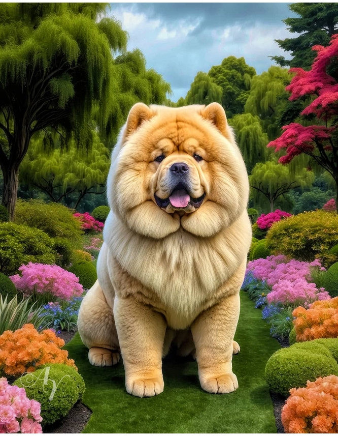 Chow Dog Portrait Paintings