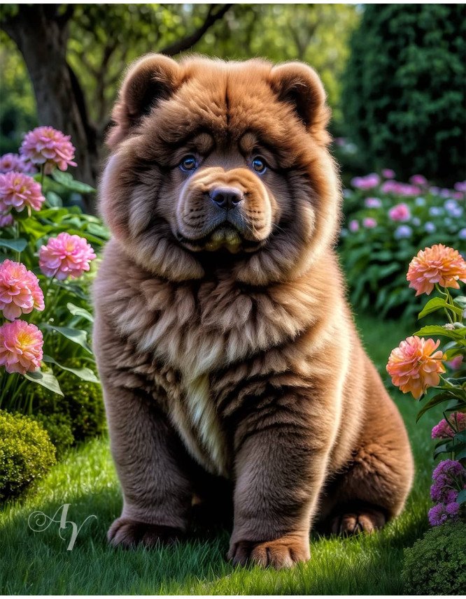 Chow Puppy Portrait Paintings
