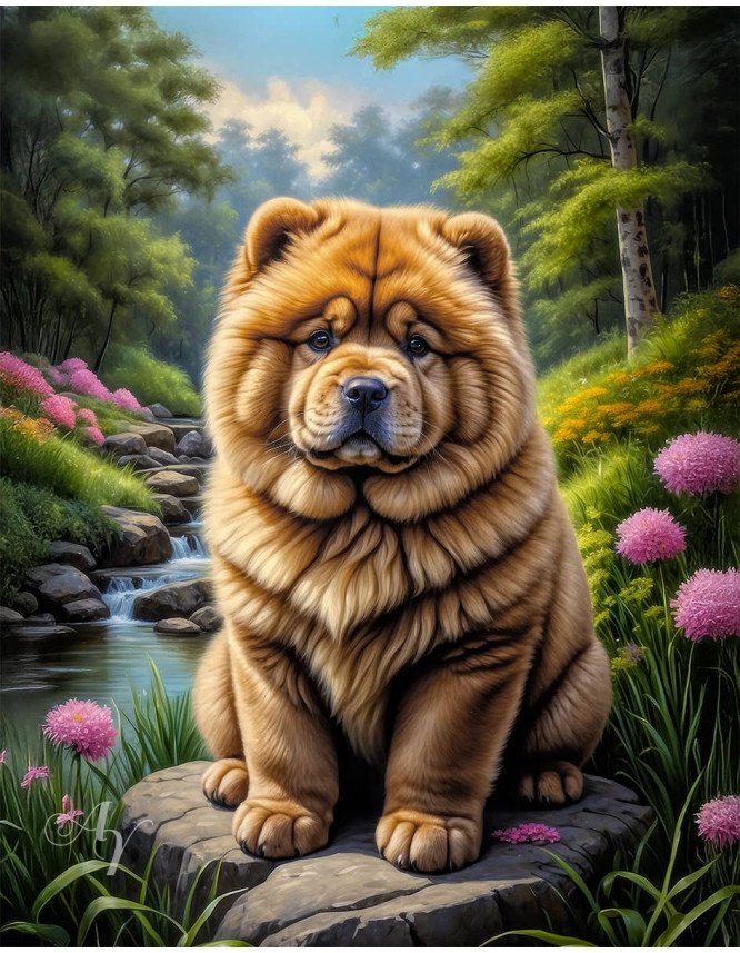 Chow Puppy Portrait Paintings