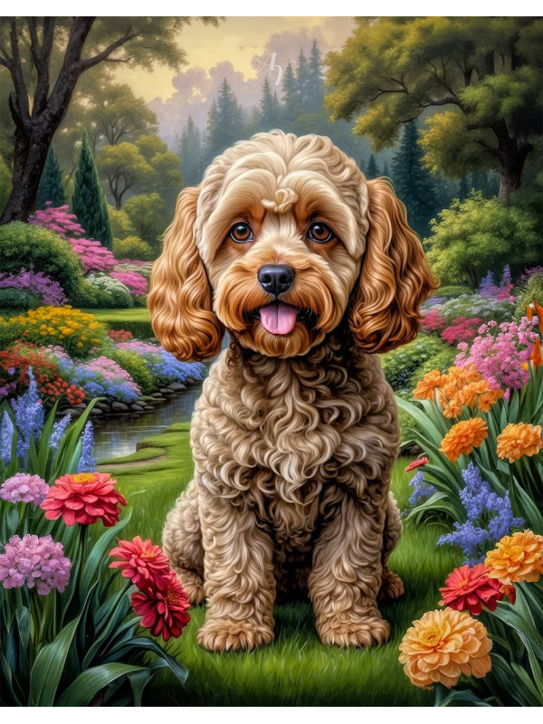 Cockapoo Dog Portrait Paintings