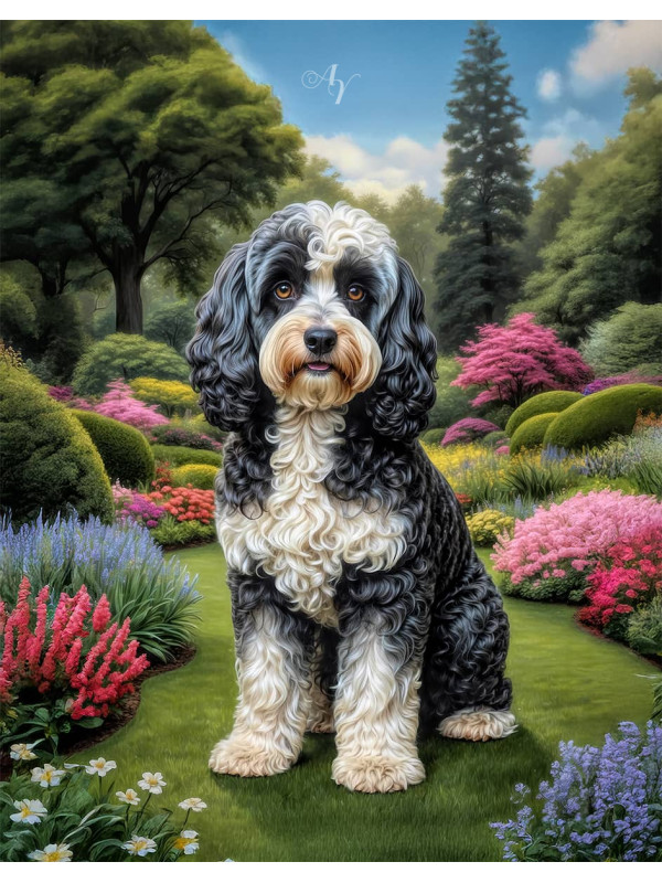 Cockapoo Dog Portrait Paintings